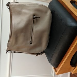 Coach bag, taupe leather two handles